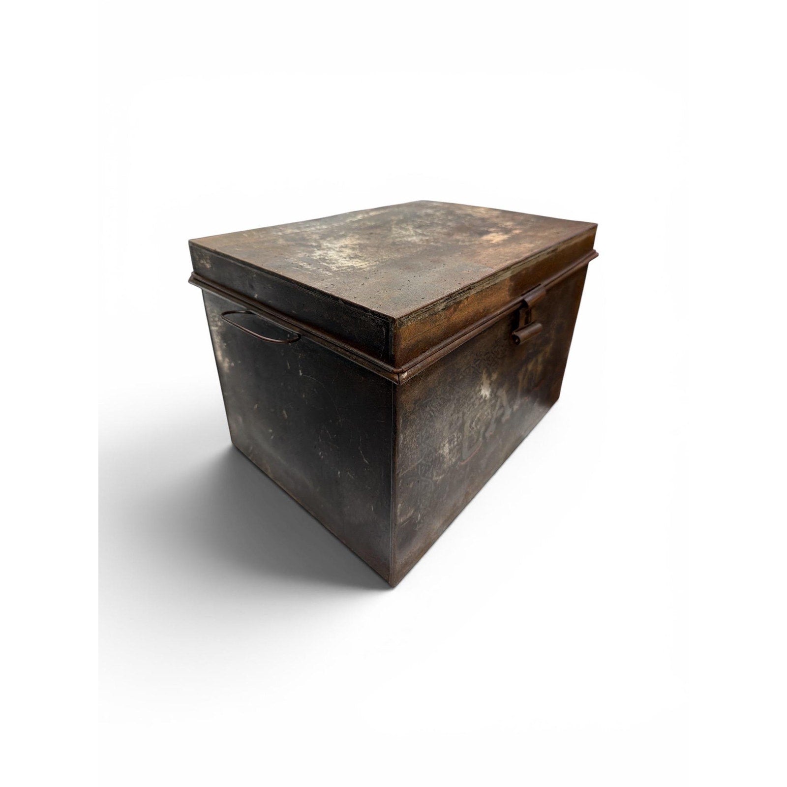 Antique CAKE Tin Box | Rustic Farmhouse Kitchen Storage, Metal Pantry Accent