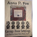 Carriage House Samplings Anna P. Fox 1832 Sampler Cross Stitch Pattern Chart