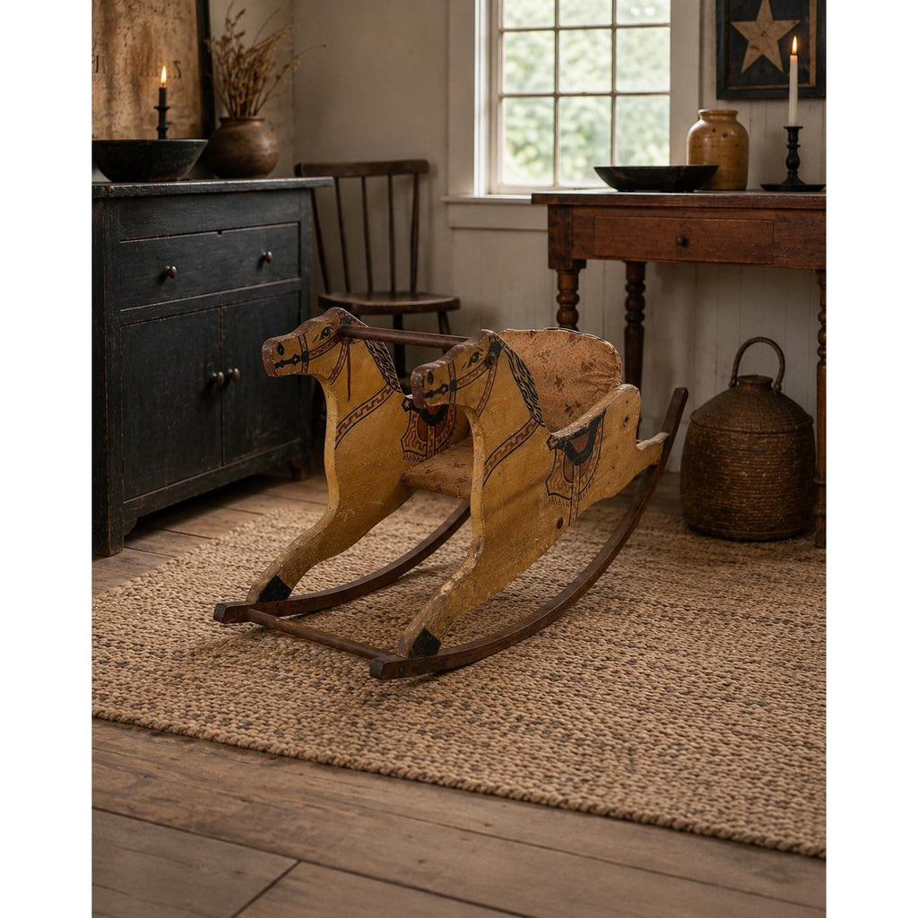 Antique Shoo Fly Rocker Original Paint Victorian Childs Rocking Horse Folk Art