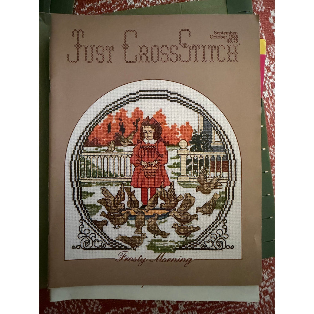 Just CrossStitch Sept Oct 1985 Magazine Fall Autumn Samplers NOS Unused