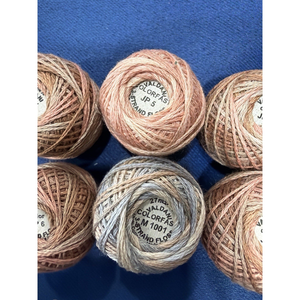 Valdani Pearl Cotton Honeyed Rosewood Heirloom 10 Ball Thread Collection