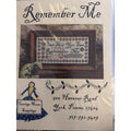Carriage House Samplings Remember Me Cross Stitch Pattern Sampler Chart