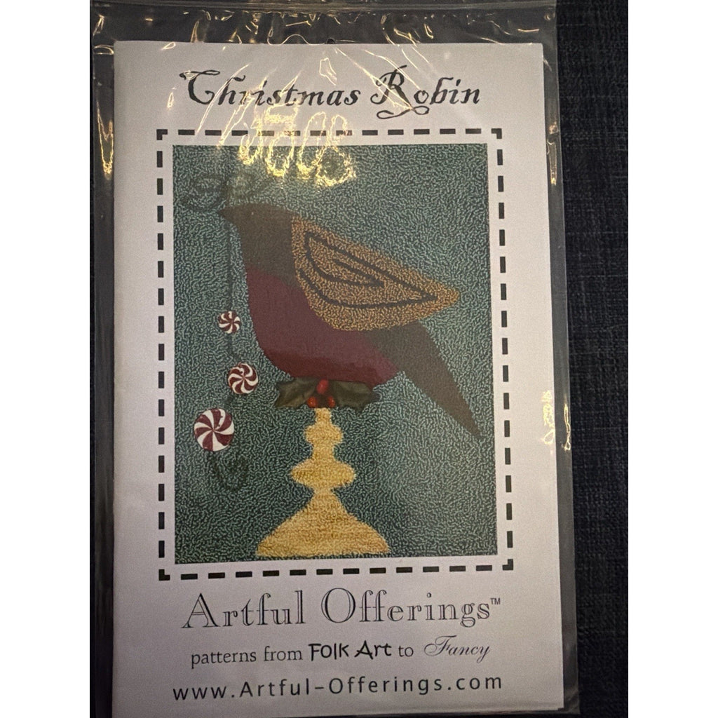 Artful Offerings Christmas Robin Punch Needle Pattern PN07073
