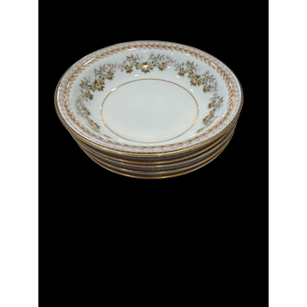Noritake Shelburne 5316 Berry Bowls 5 Pc Vintage Japan China Floral Gold Trim