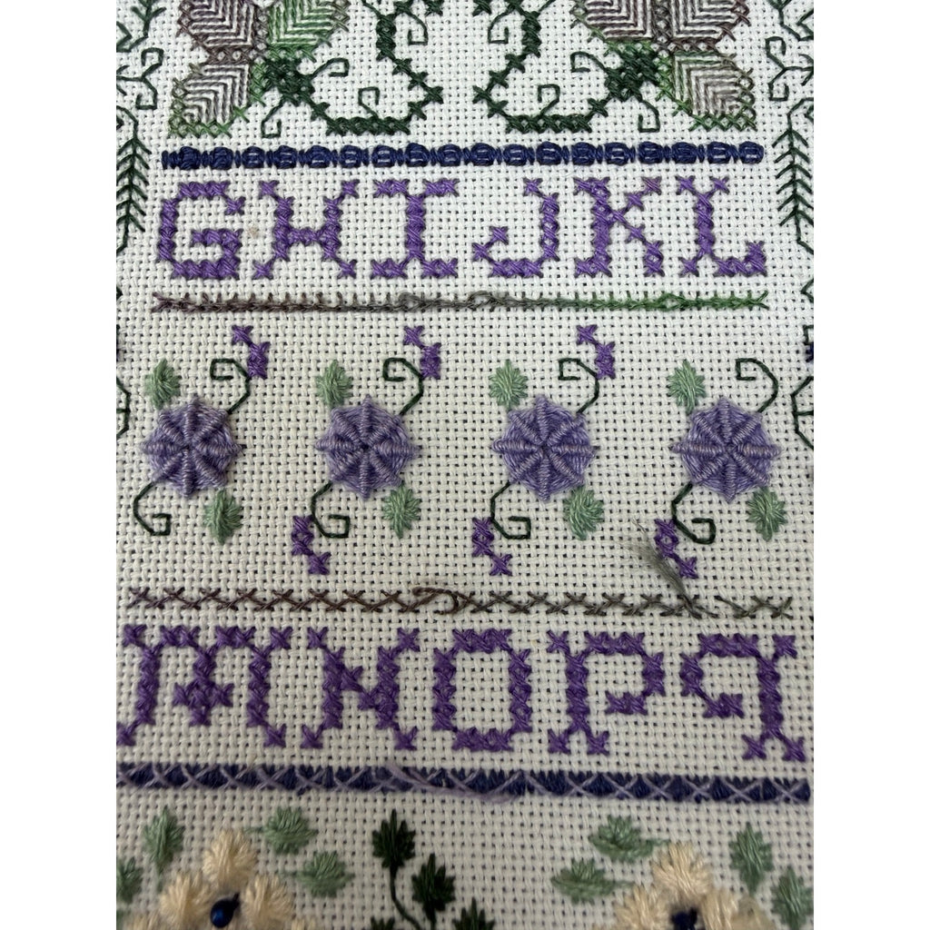 Indigo Rose Jasmine & Sapphires Framed Specialty Stitch Sampler Beaded – additional view 10