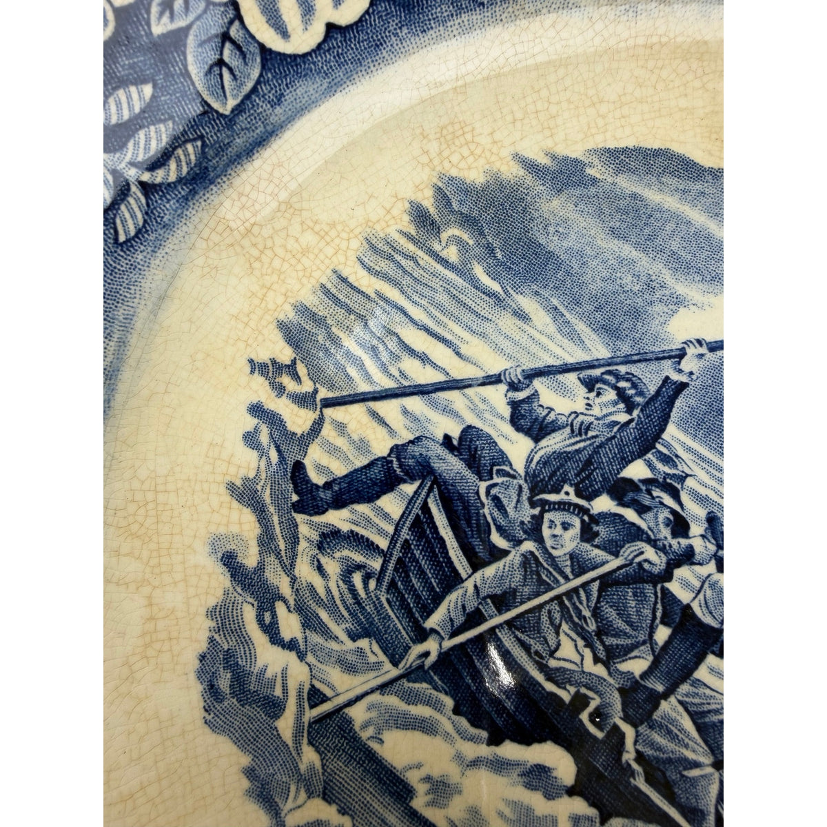Liberty Blue Ironstone Platter Washington Crossing Delaware 14" Staffordshire – additional view 7
