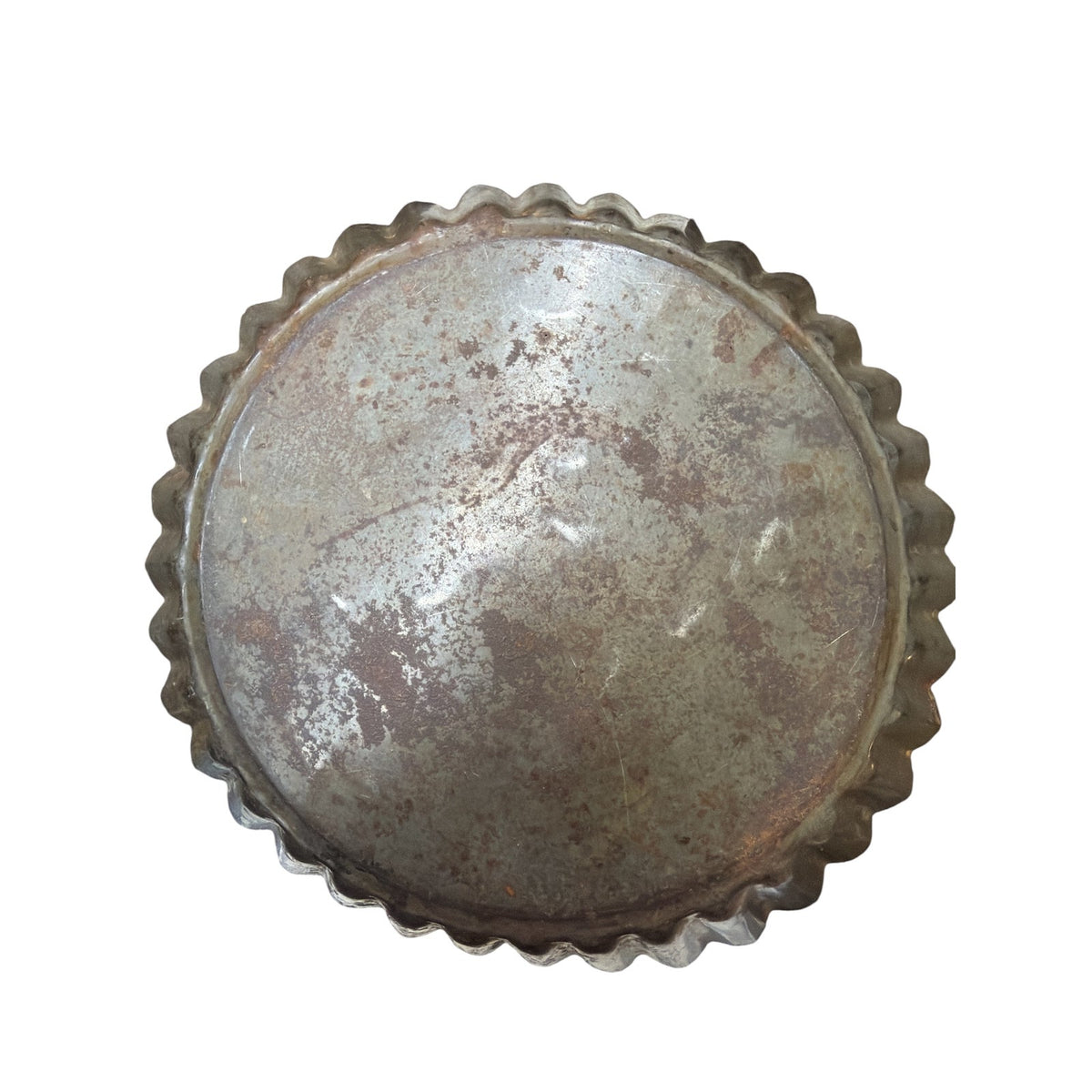 Vintage Fluted Tin Pie Pans Set of 6 Primitive Tart Molds 8.5 Inch