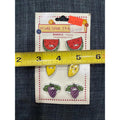Vintage Fruit Ceramic Buttons Watermelon Lemon Grape Sewing Craft Supply