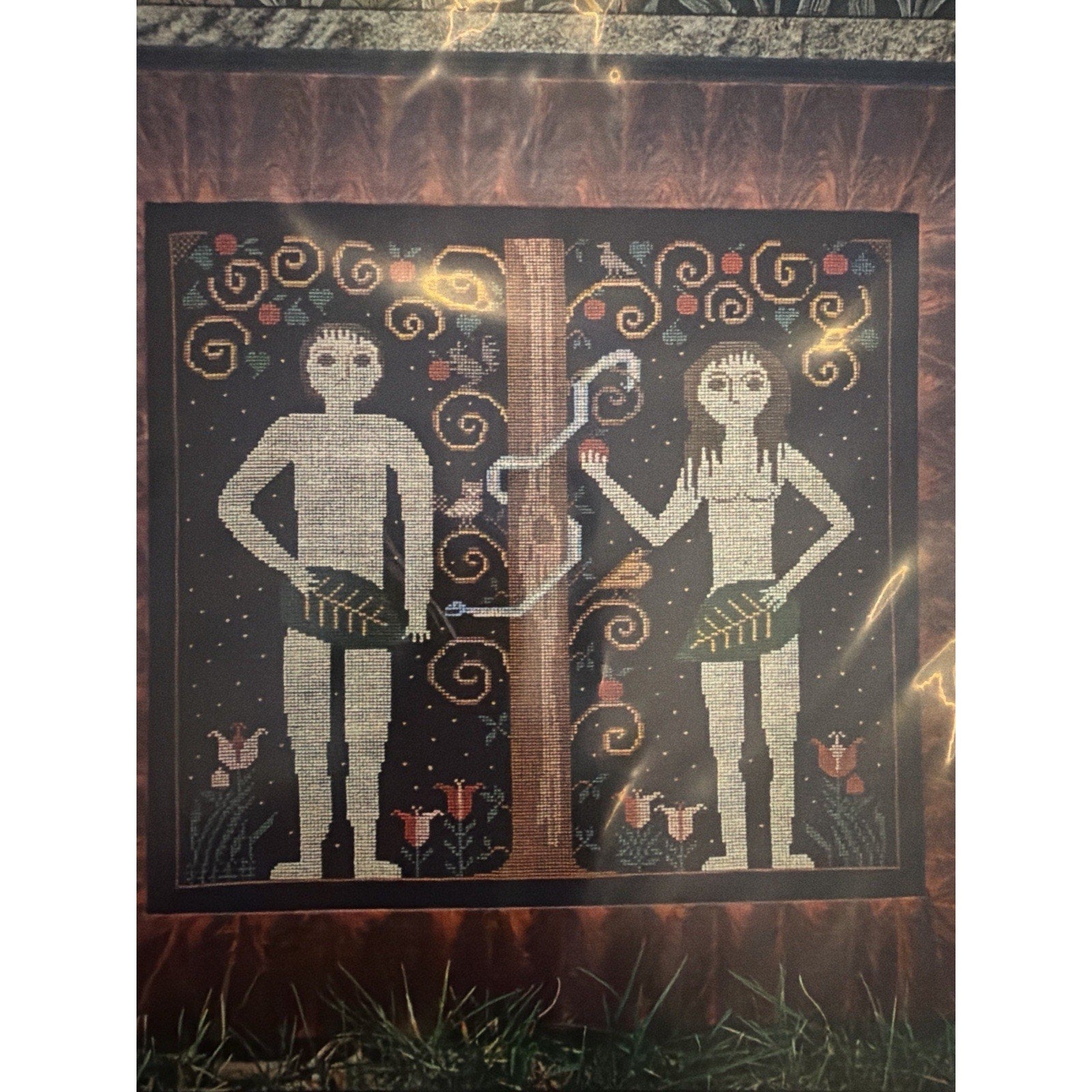 Carriage House Samplings Adam & Eve Cross Stitch Pattern Primitive Sampler