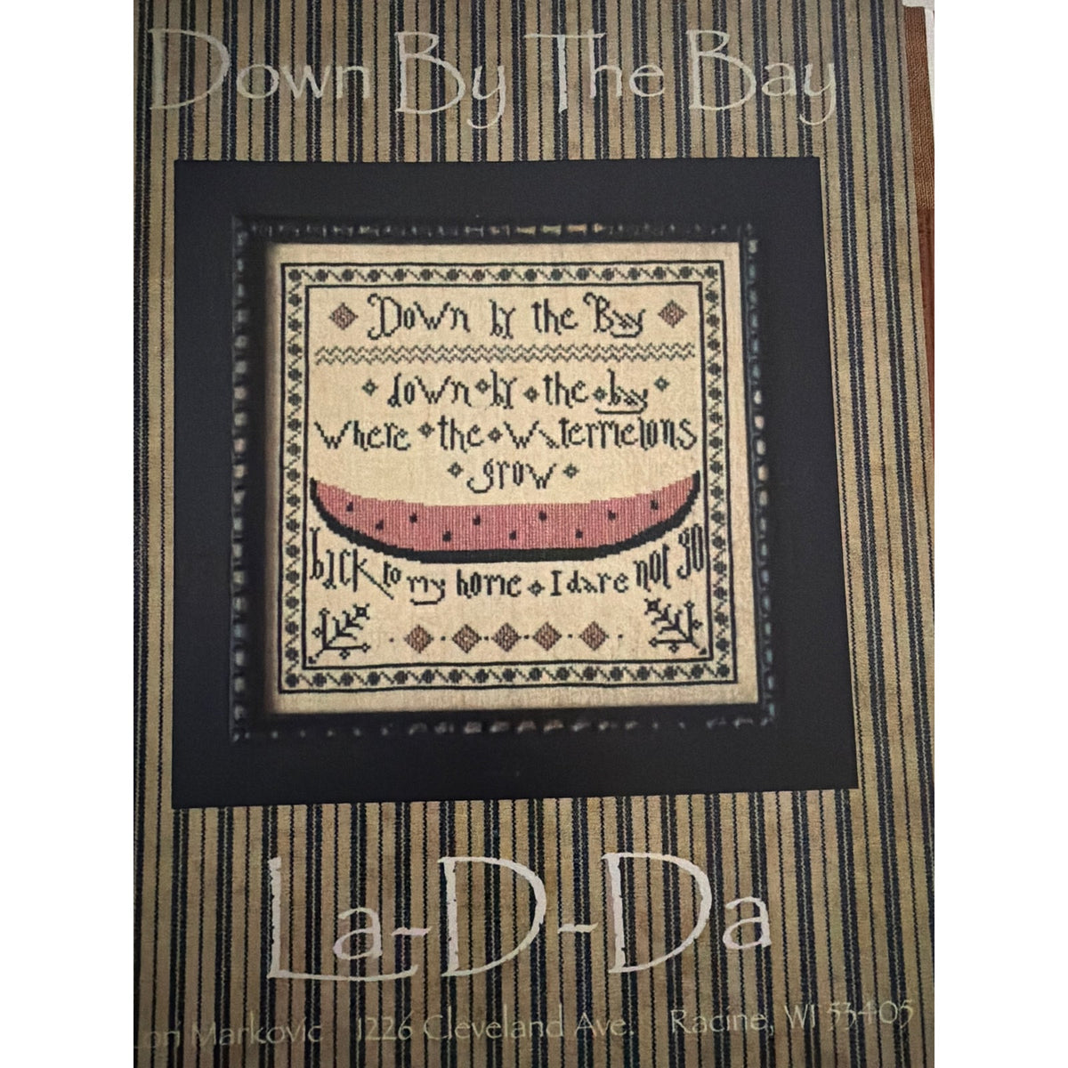La-D-Da Down by the Bay Cross Stitch Watermelon Sampler NOS