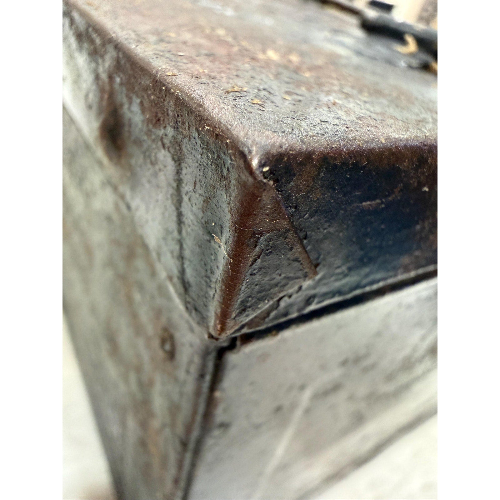 Antique Diamond Match Company Tin Box: Primitive Fireplace Storage Container