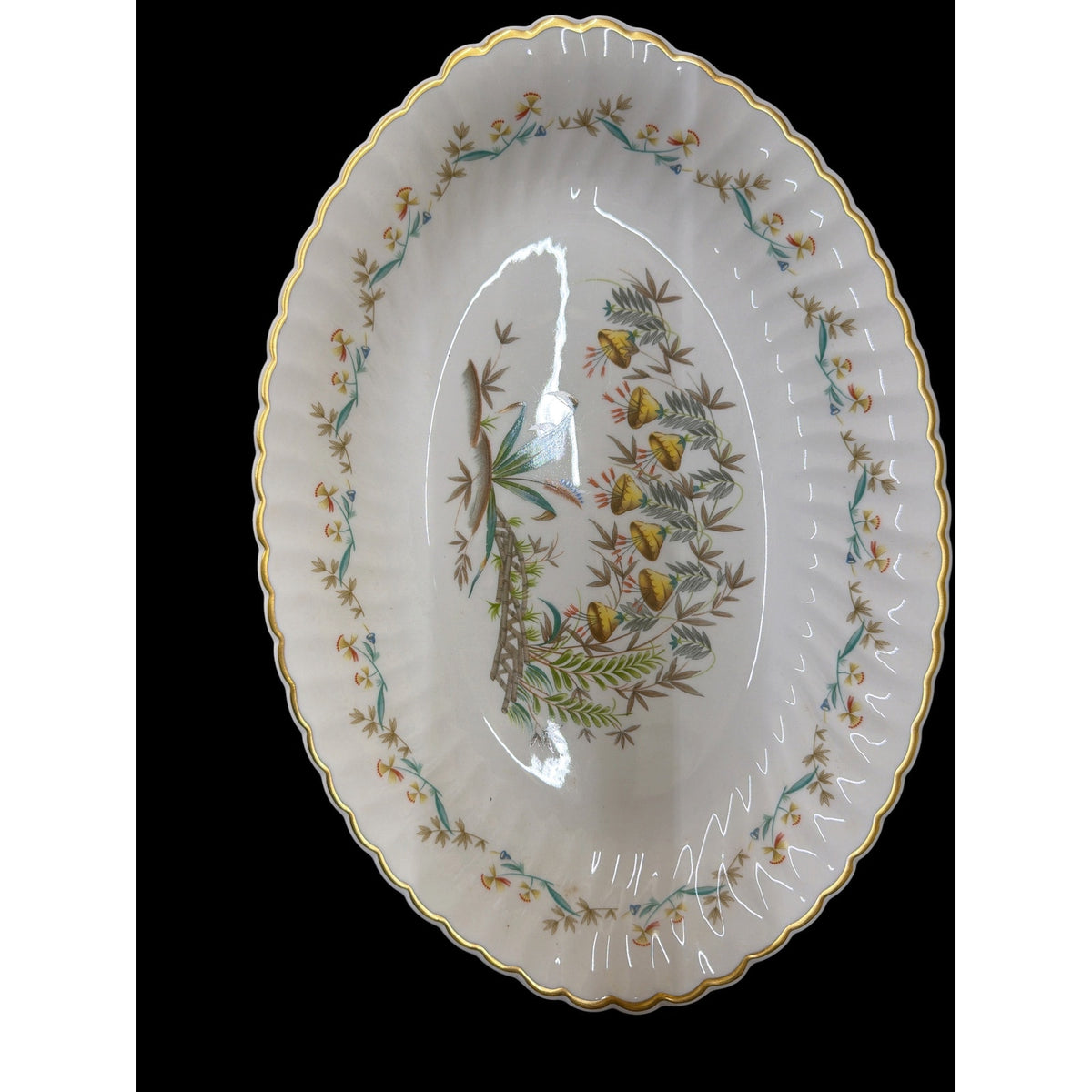 Vintage Syracuse China Temple Bells 14 Inch Oval Serving Platter Gold Trim – additional view 2