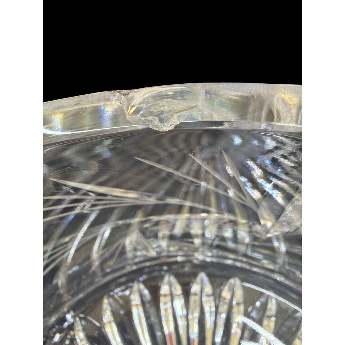 Vintage Heavy Cut Crystal Bowl 8” Starburst Centerpiece 4.25 Lbs – additional view 5