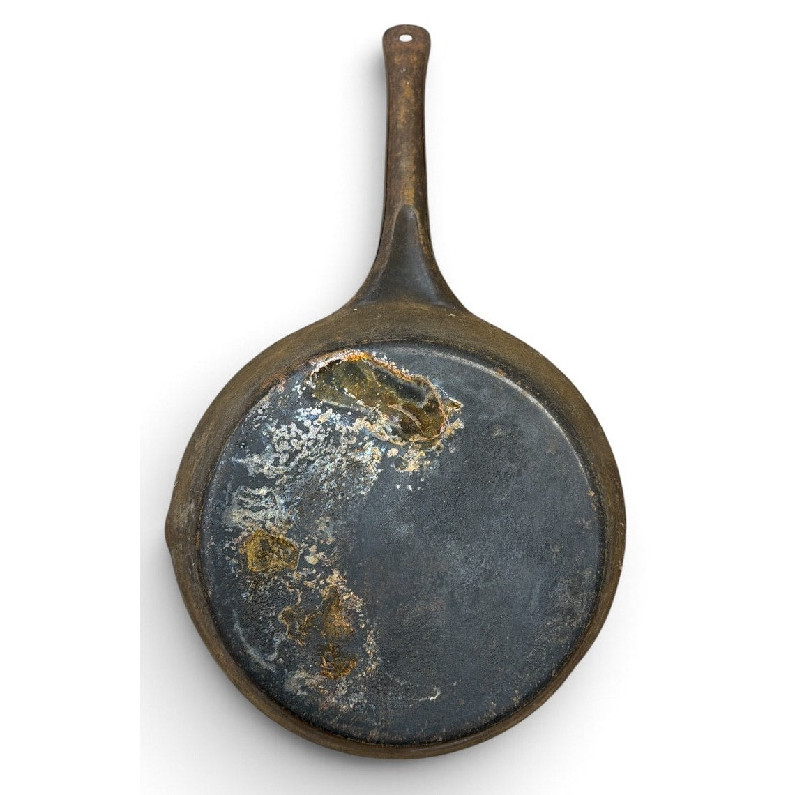 Antique L&G Cold Handle Steel Cowboy Skillet 10 Inch Primitive Cookware