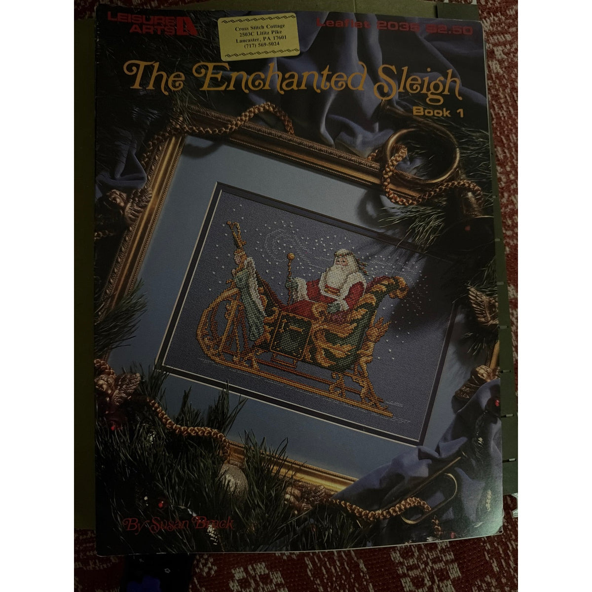 Leisure Arts The Enchanted Sleigh Christmas Santa Cross Stitch Chart NOS