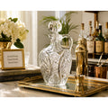 Antique Pressed Glass Handled Decanter with Original Stopper Starburst Pattern