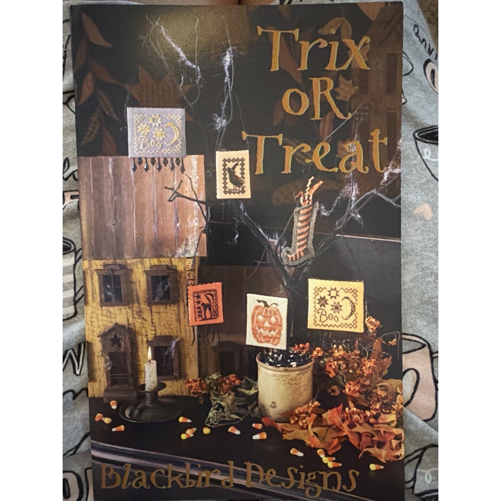 Blackbird Designs TRIX OR TREAT Halloween Cross Stitch Pattern OOP