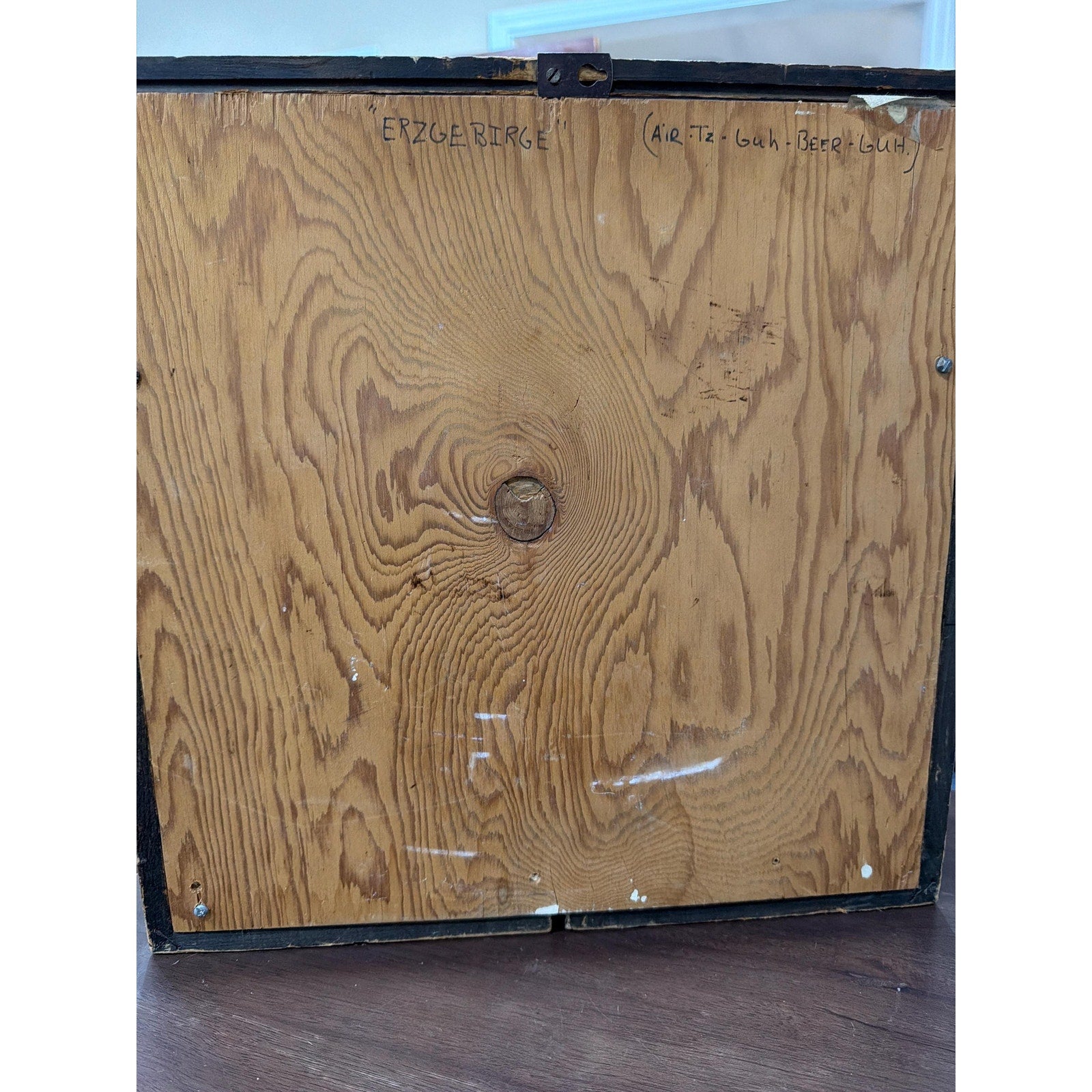 Antique Alpine Folk Art Diorama Shadow Box Miniature Village 15” Wall Cabinet