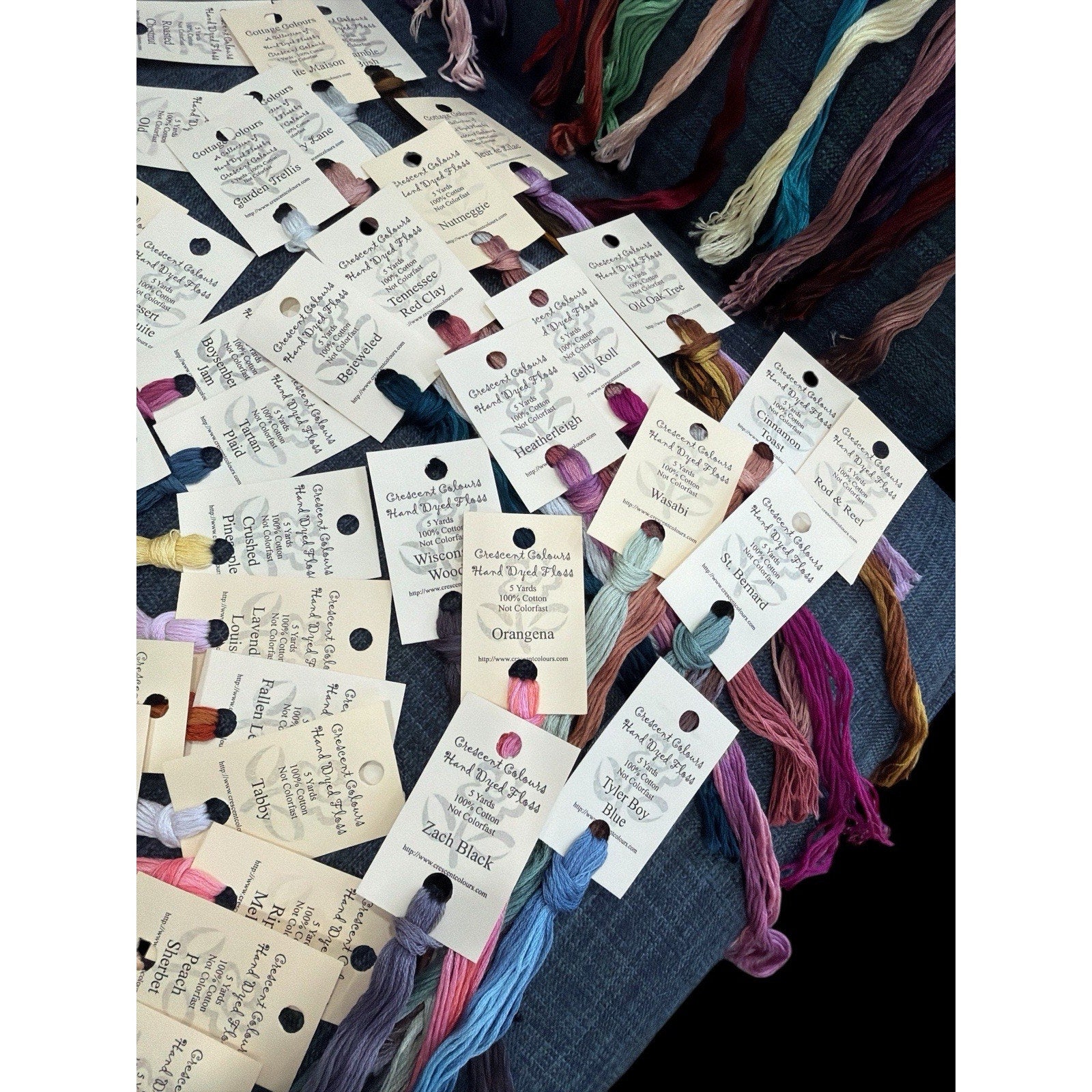 120 NOS Crescent Colours Hand Dyed Floss Lot Stored 14 Years Rare OOP Colors