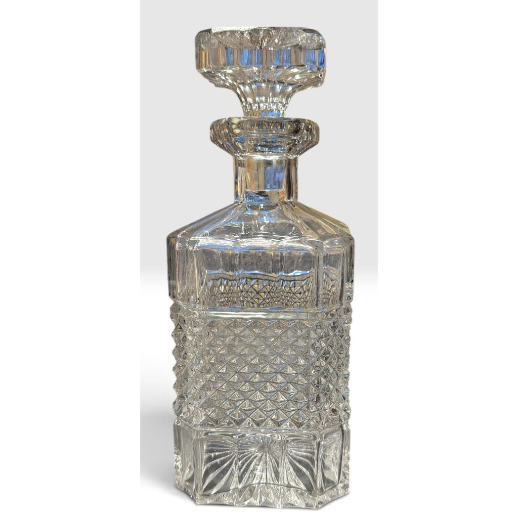 Golden Crown E&R Hand Cut Lead Crystal Decanter West Germany 9.5" – main view