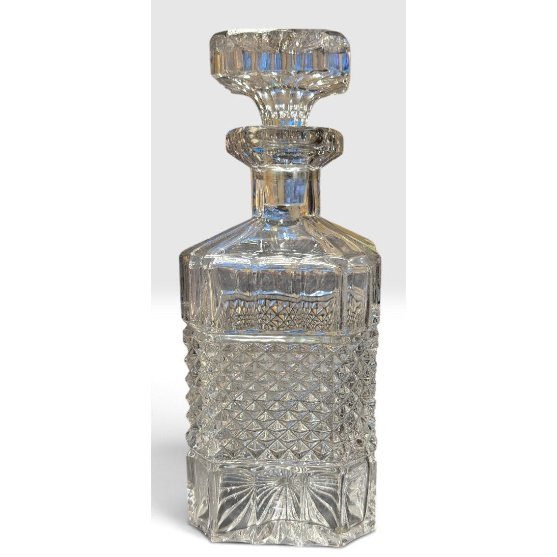 Golden Crown E&R Hand Cut Lead Crystal Decanter West Germany 9.5" – main view