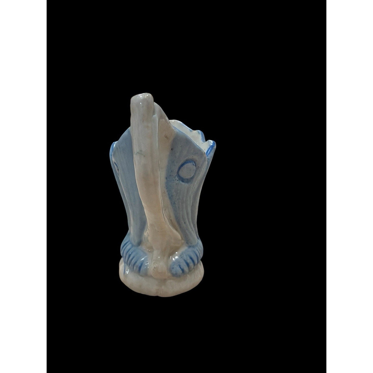 Vintage Blue White Butterfly Bud Vase Mini Art Pottery 4”