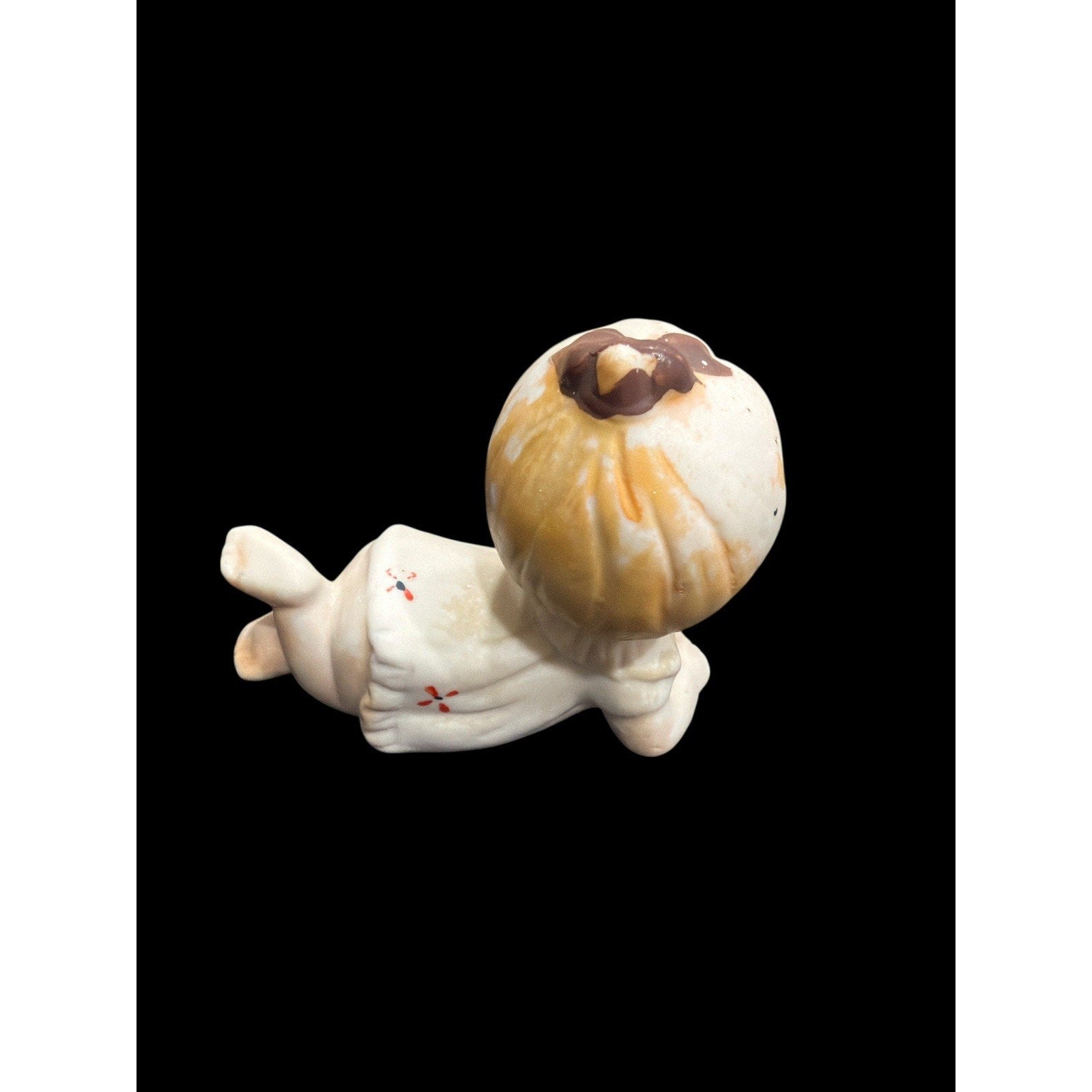 Vintage Bisque Crawling Baby Figurine Mid Century Nursery Decor