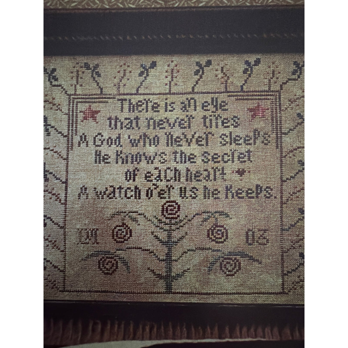 La-D-Da Watchful Eye Cross Stitch Pattern Sampler NOS