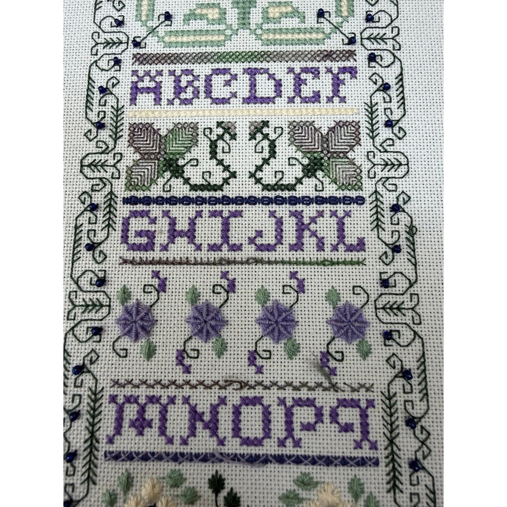 Indigo Rose Jasmine & Sapphires Framed Specialty Stitch Sampler Beaded – additional view 9