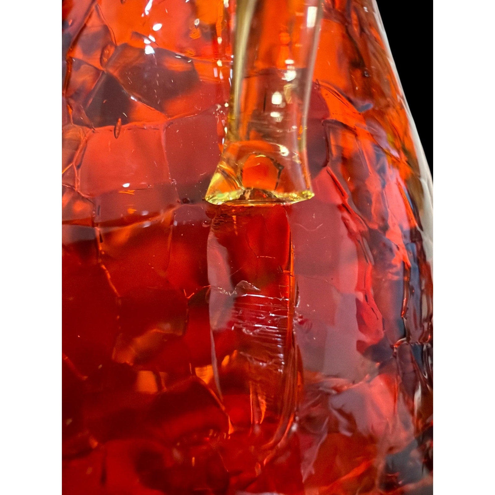 Vintage Crackle Glass Mini Pitchers | Amber Ruby Hand Blown Bud Vases