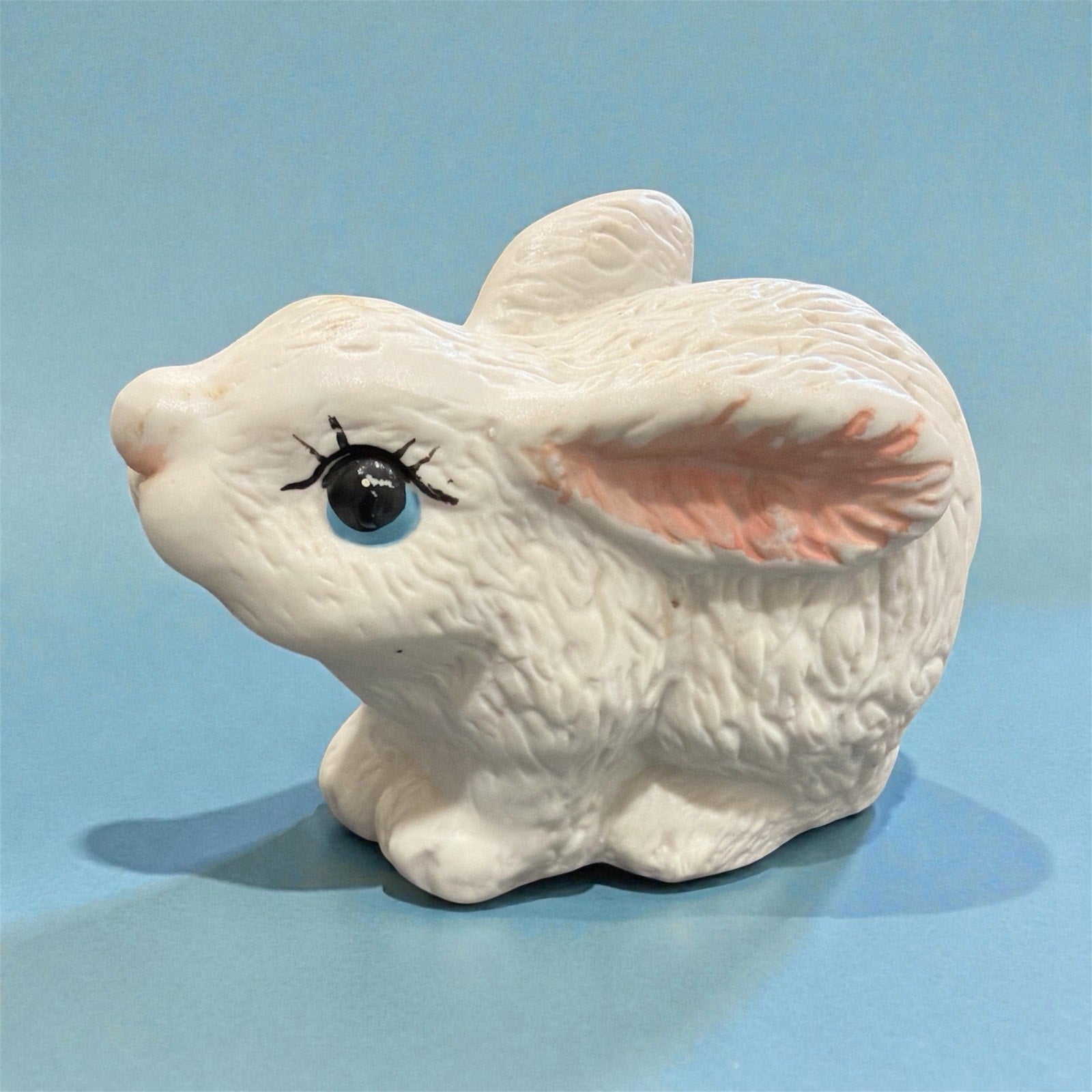 Vintage White Ceramic Bunny Figurine, Made in Taiwan Rabbit