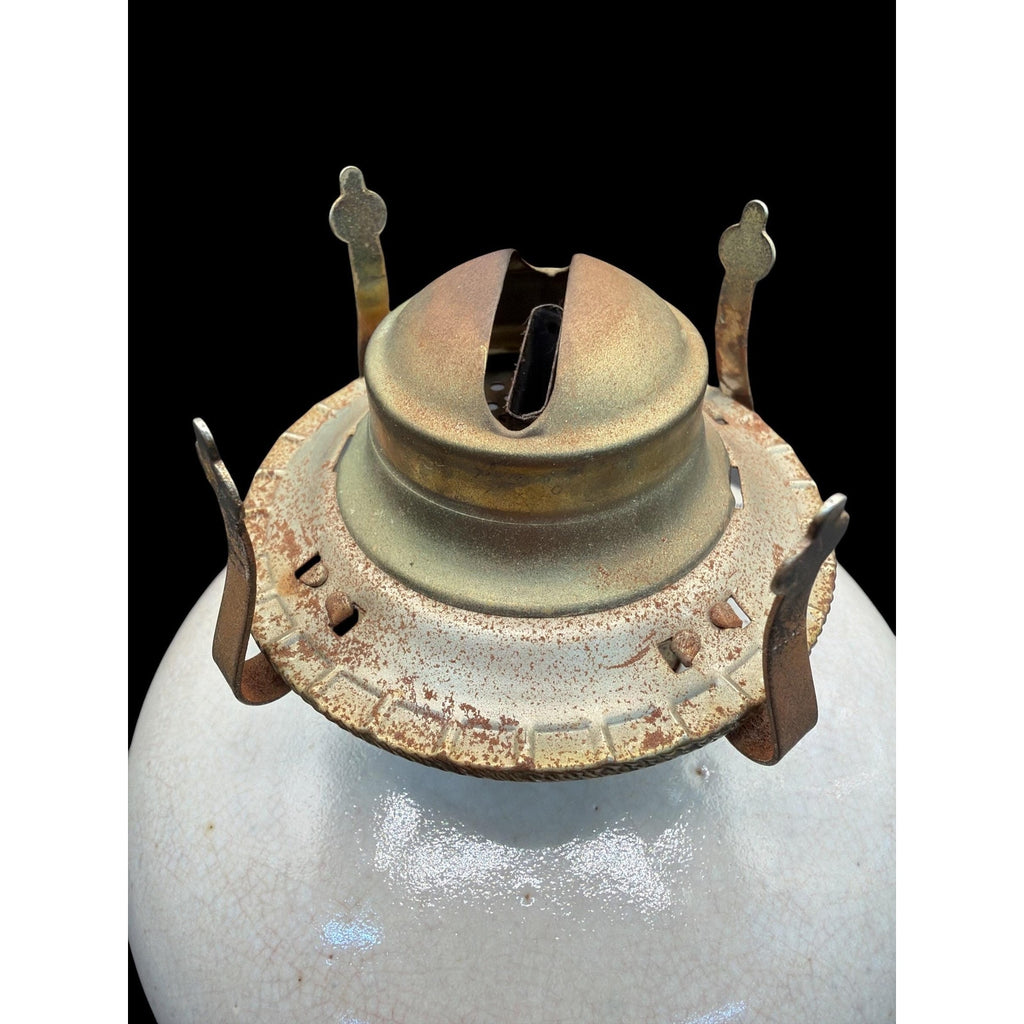 Andy Cochran Studio Pottery Oil Lamp: Fish Motif Stoneware, Signed Andy