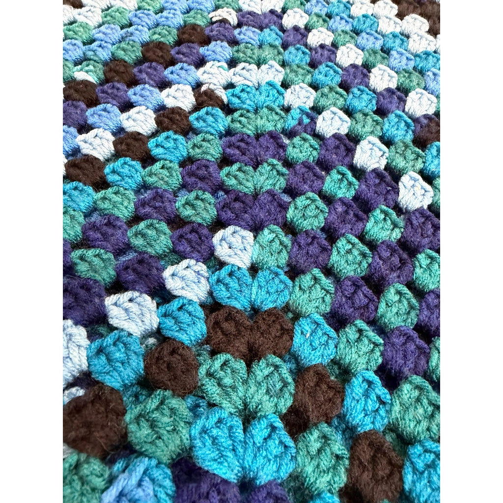 Blue Lagoon Handmade Crochet Afghan Granny Square Lap Throw 46 x 46 – additional view 9