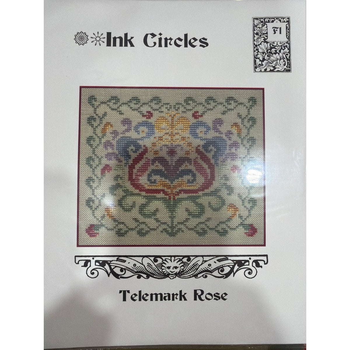 Ink Circles Telemark Rose Cross Stitch Pattern Never Opened
