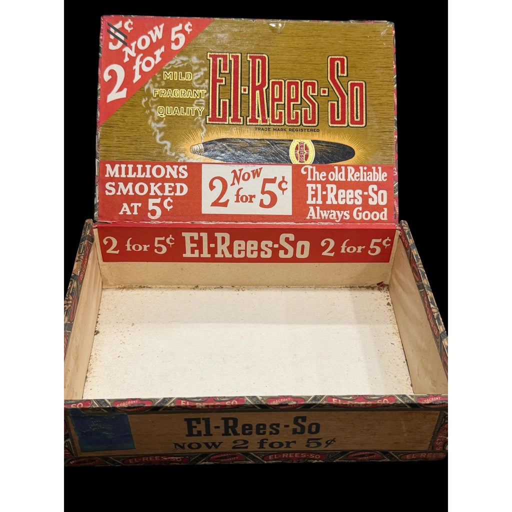Antique General Store Display Box El Rees So 2 for 5 Cent Advertising