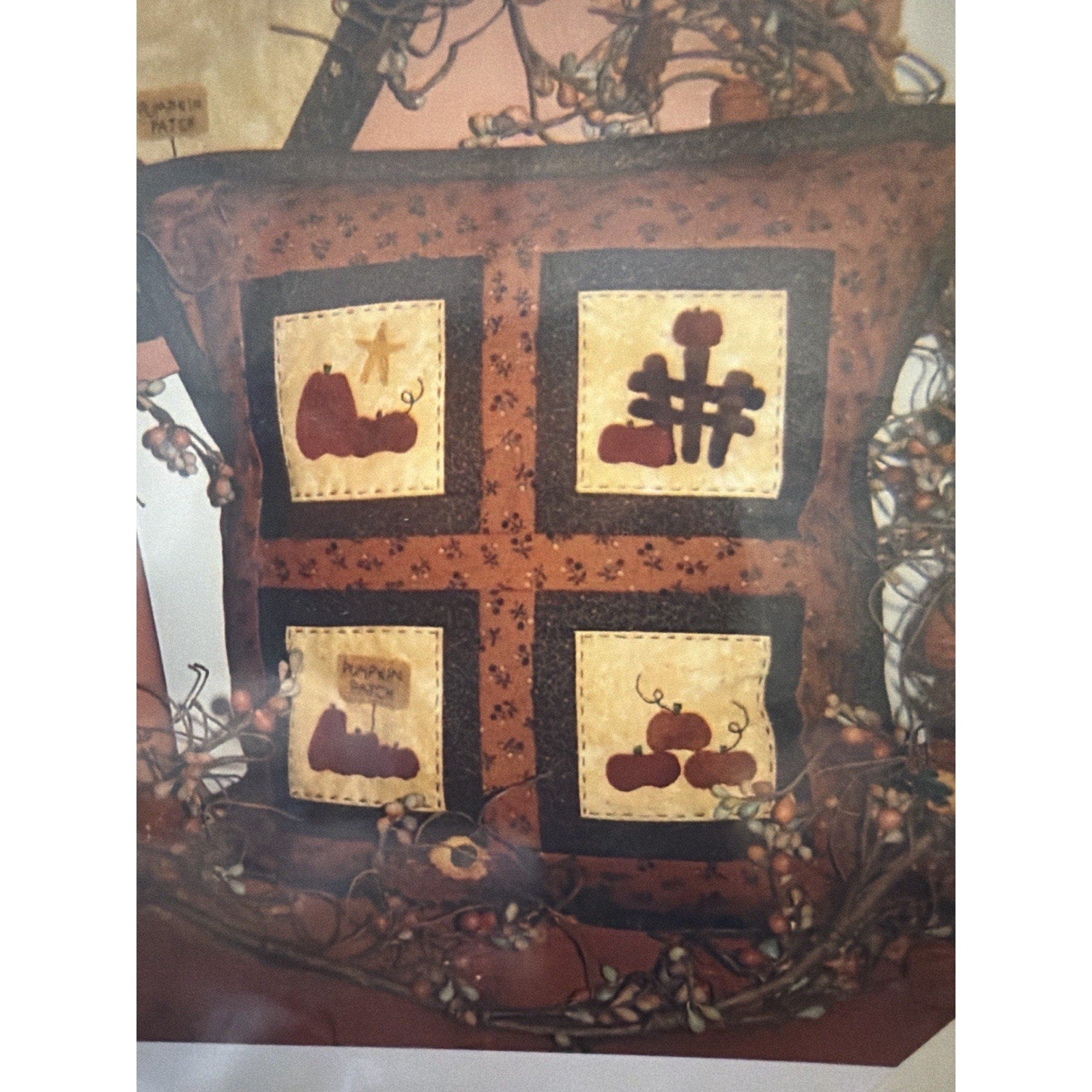 Blueberry Backroads Pumpkin Patch Quilt Pattern 026 Pillow Mat