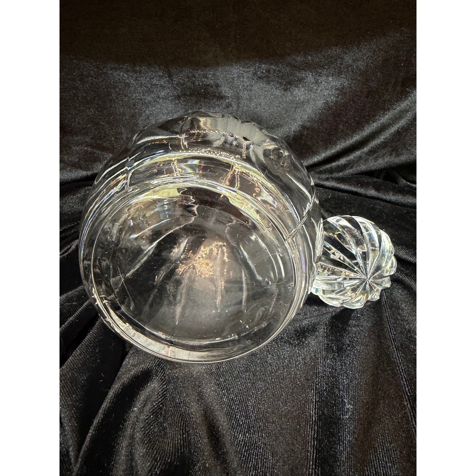 Vintage Heavy Crystal Decanter Optic Ribbed Glass Whiskey Barware 13”