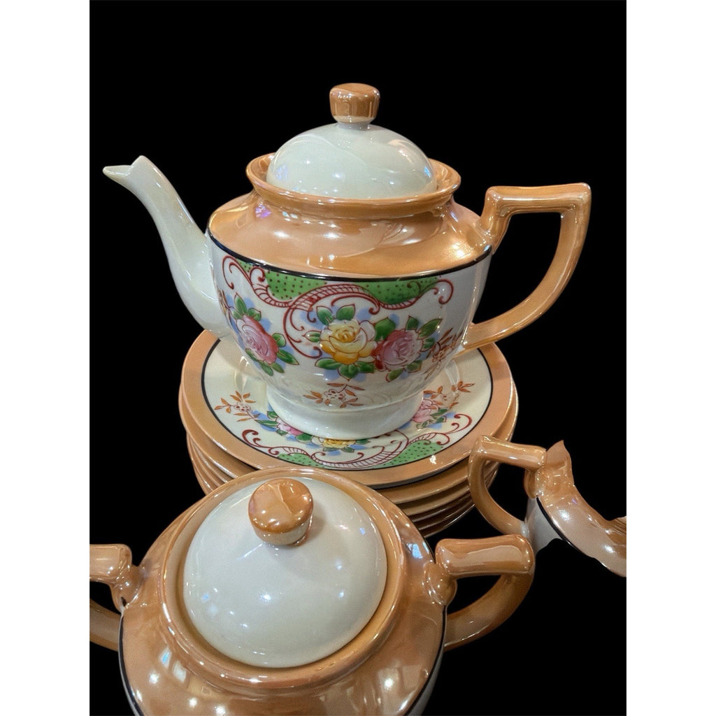 Vintage Made in Japan Porcelain Tea Set 17 Pc Floral Tea Service