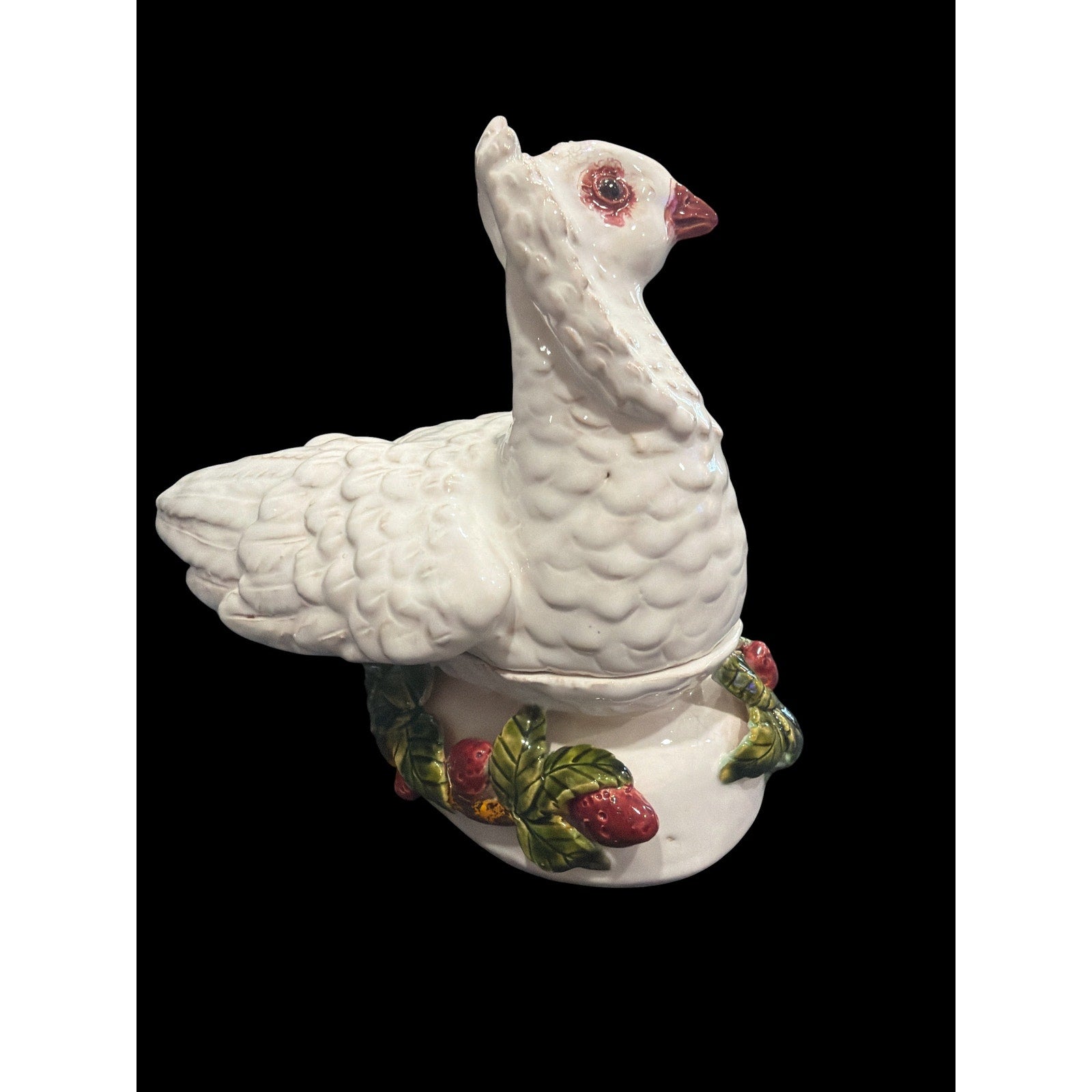 Vintage Ceramic Turkey Trinket Box Covered Candy Dish Japanese Thanksgiving