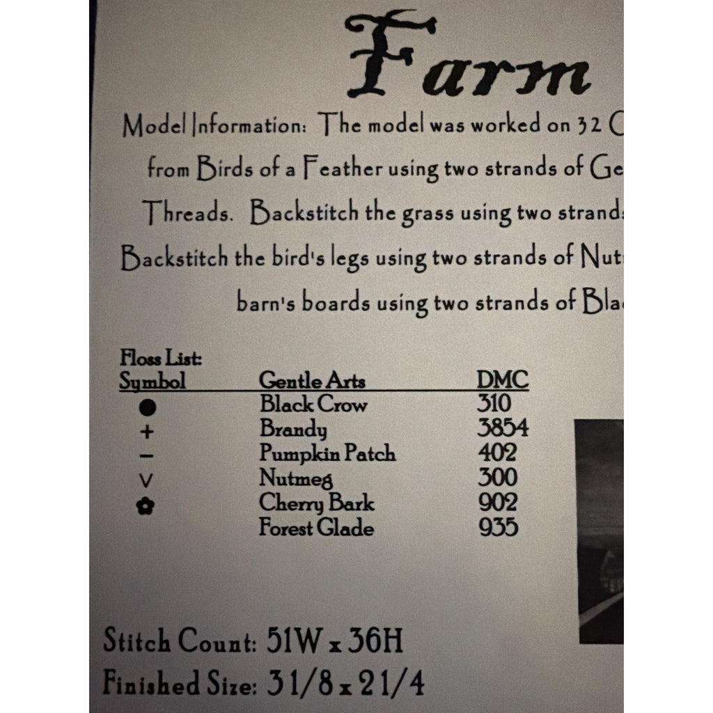 Carriage House Samplings Farm Cross Stitch Pattern Primitive