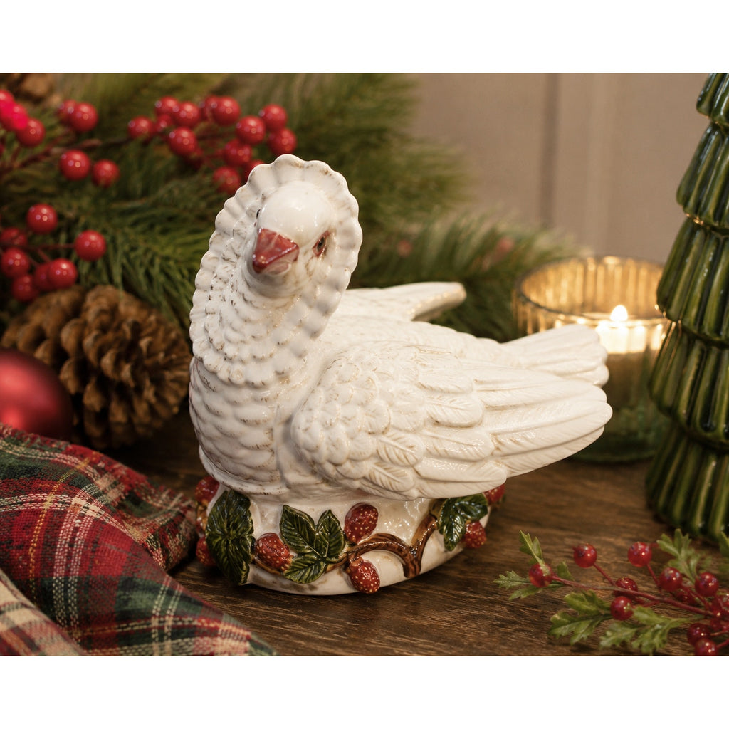 Vintage Ceramic Turkey Trinket Box Covered Candy Dish Japanese Thanksgiving