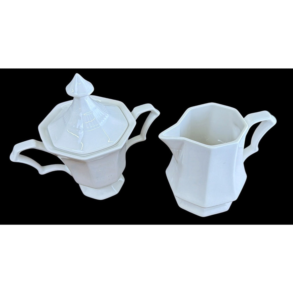 Vintage Independence White Ironstone Interpace Japan 11 Pc Tea Coffee Set – additional view 5