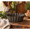 Vintage Fluted Metal Baking Pan Deep Embossed Starburst Pattern 8 Inch