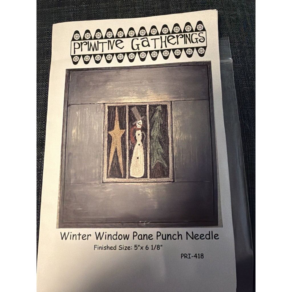 Primitive Gatherings Punch Needle Pattern Winter Window Pane PRI-418