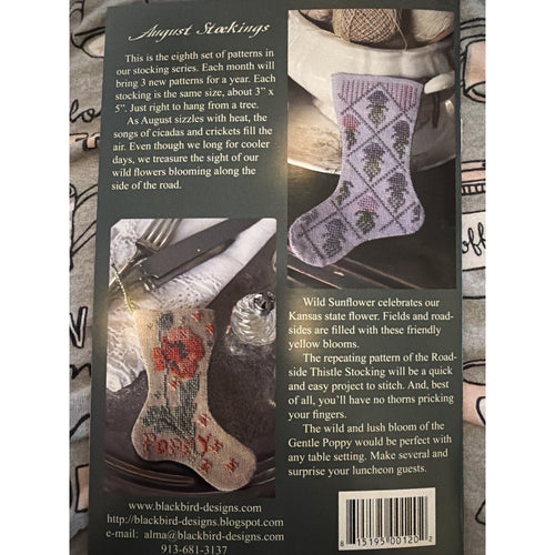 Blackbird Designs Sweet August Stockings Pattern OOP NOS