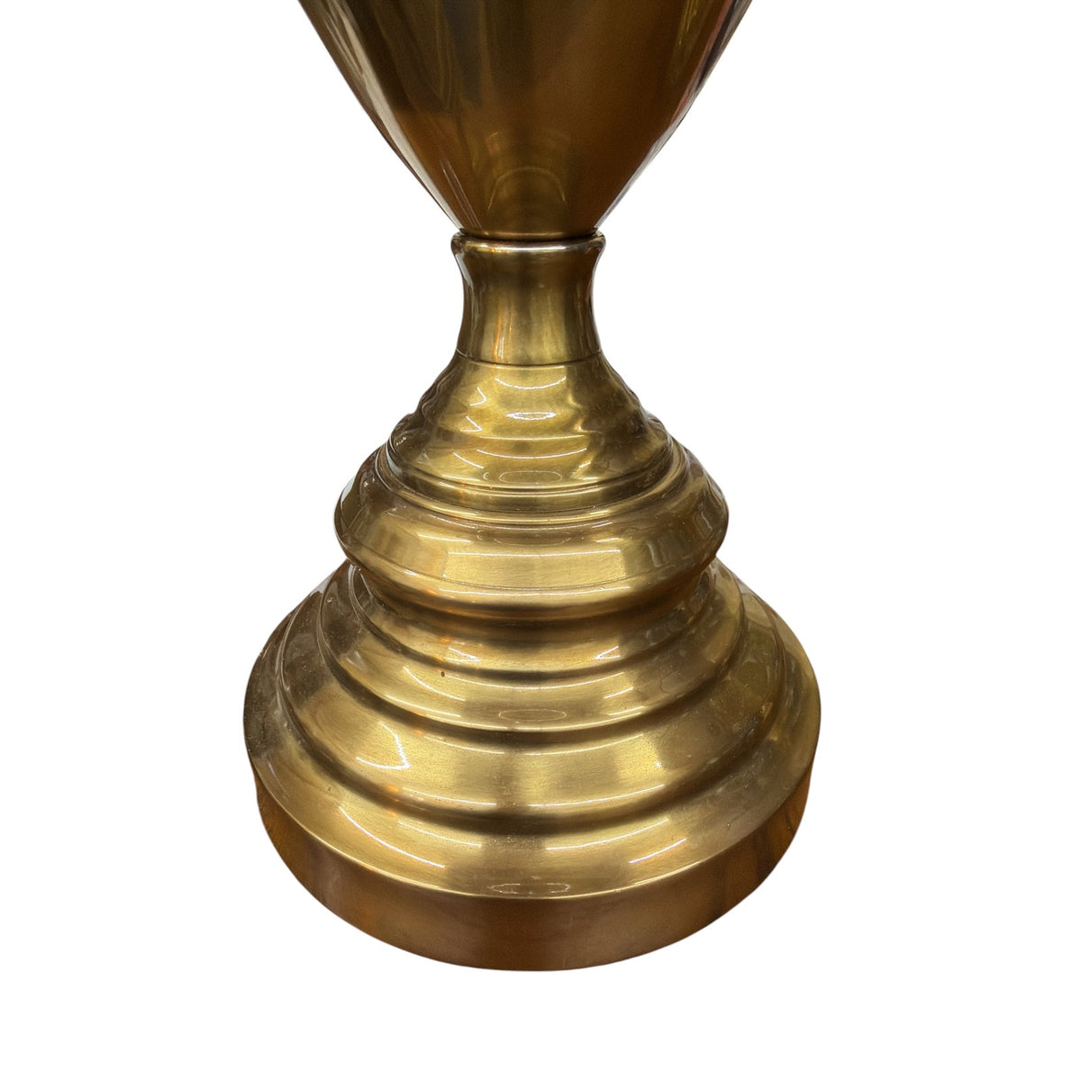 Vintage Brass Urn Table Lamps Pair with Burgundy Embroidered Silk Shades