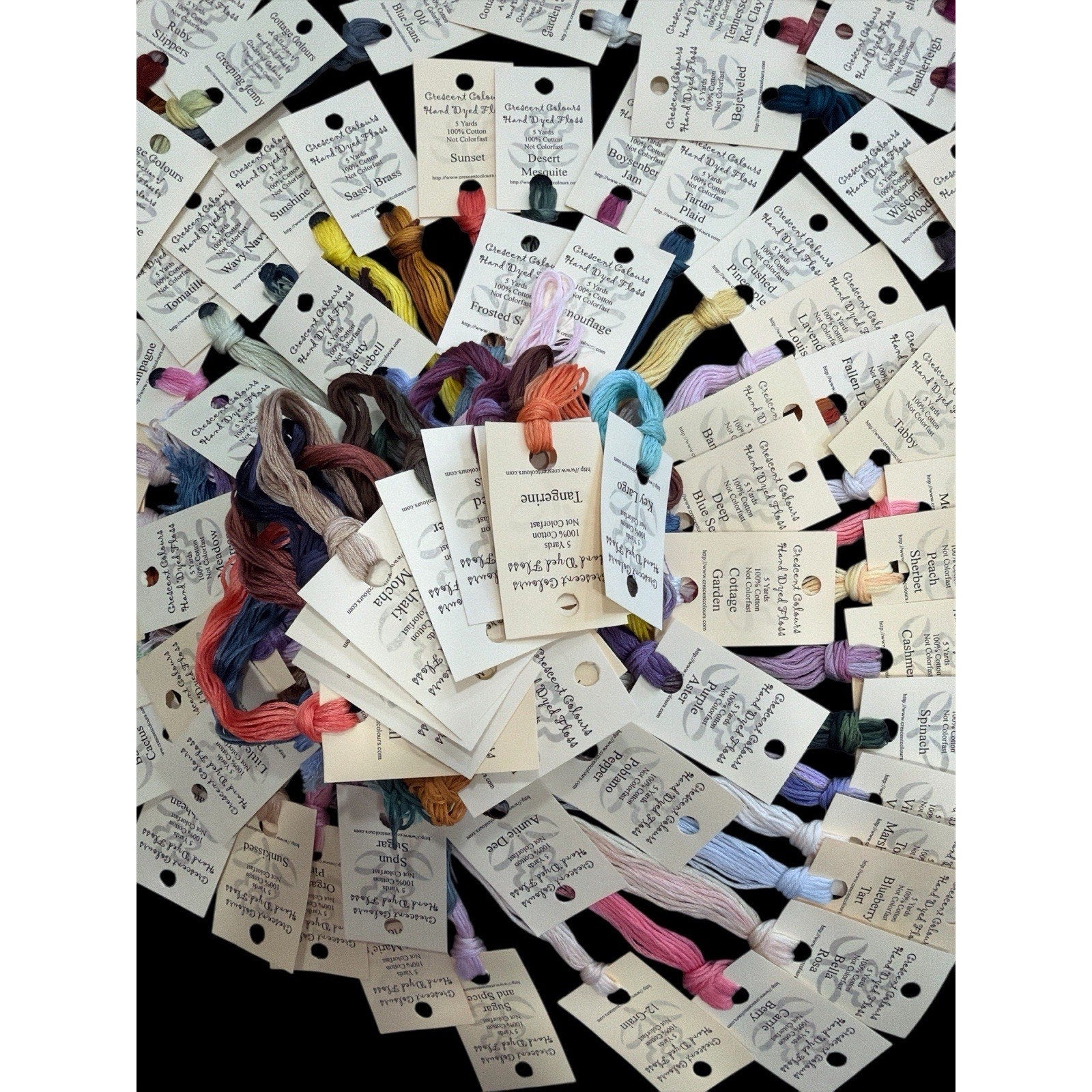120 NOS Crescent Colours Hand Dyed Floss Lot Stored 14 Years Rare OOP Colors