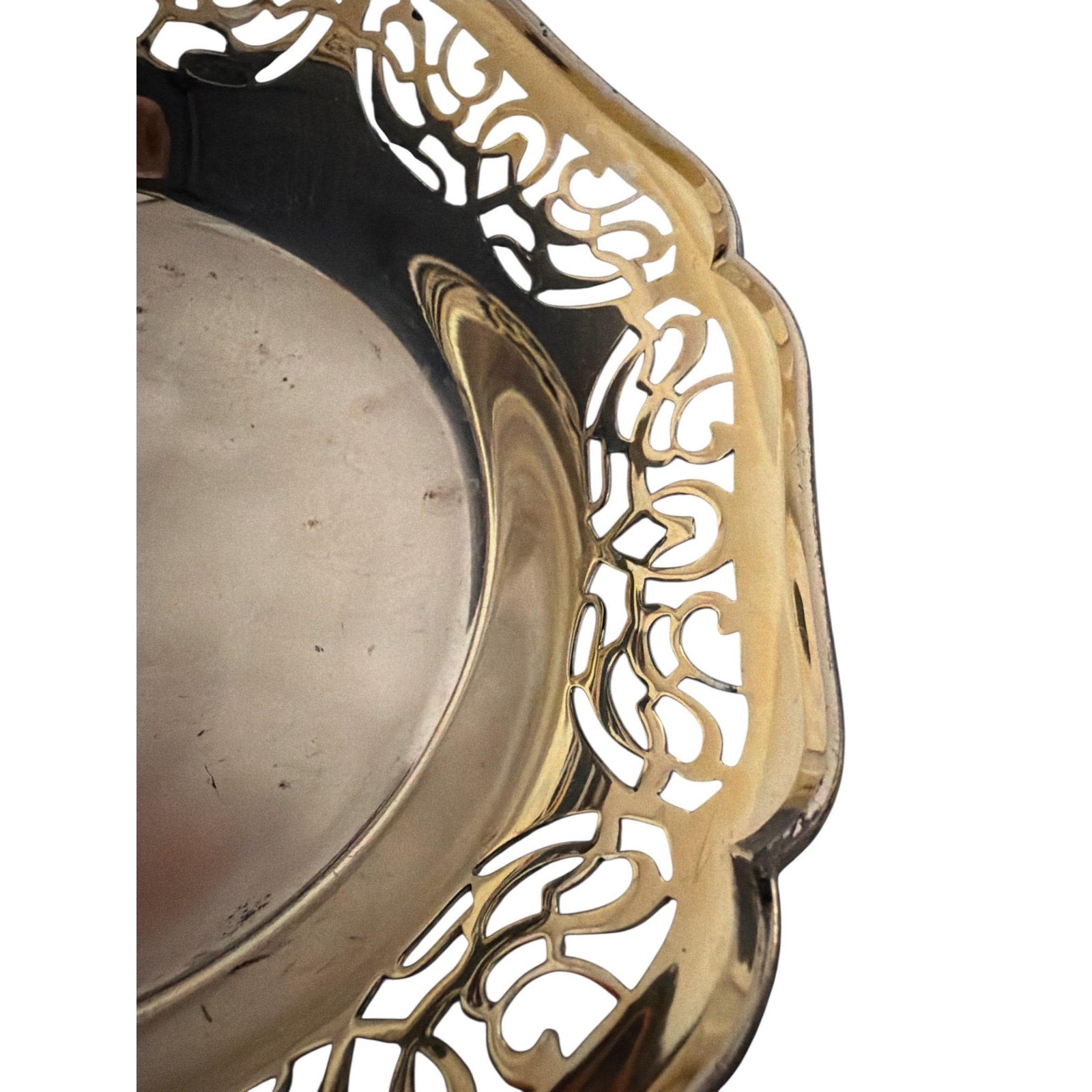 Vintage Silver Filigree Bowl Jewelry Dish Vanity Ring Holder Trinket Dish Bridal Bathroom Decor