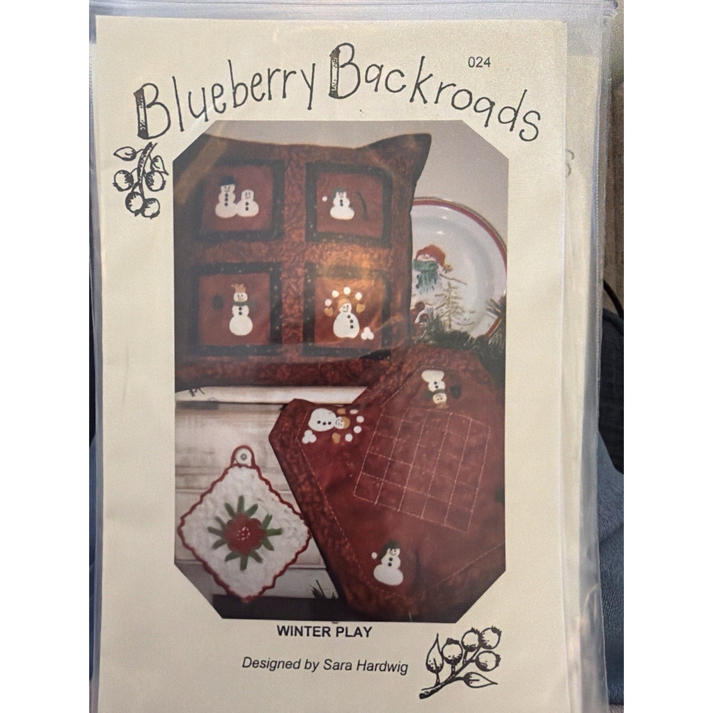 Blueberry Backroads Winter Play Quilt Kit w Buttons Pattern NOS
