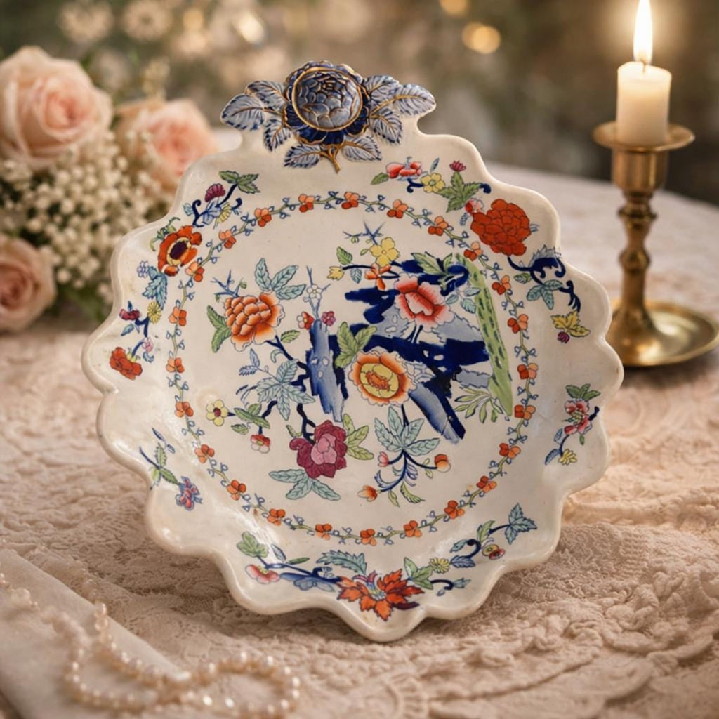 Antique Doulton Burslem Plate Victorian Floral Imari Style England
